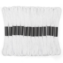 14 Skeins White Embroidery Thread: Floss 120 120 Yards,