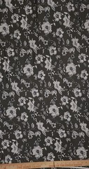 Gray floral Printed spandex stretchable Fabric wrinkle Free Tela 60” W Sold BTY