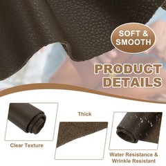 Leather sheet 30x30cm, pieces of aged natural leather, brown for crafts
