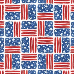 Blank Quilting Fired Up! American Flags Red Cotton Fabric By The Yard