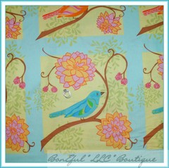BonEful Fabric Cotton Quilt Applique Block Rainbow BIRD Flower Garden Cottage US