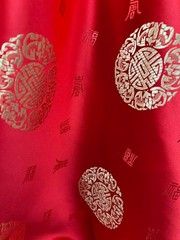 Charley RED GOLD Chinese Luck Brocade Chinese Satin Fabric by the Yard – 10152