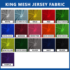 King Mesh Athletic Uniform Jersey Fabric – 58″ Wide – Large Holes – All Colors