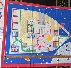 VTG 1988 Learning Line Space Race Solar Shuttle Playmat 60″x 35″