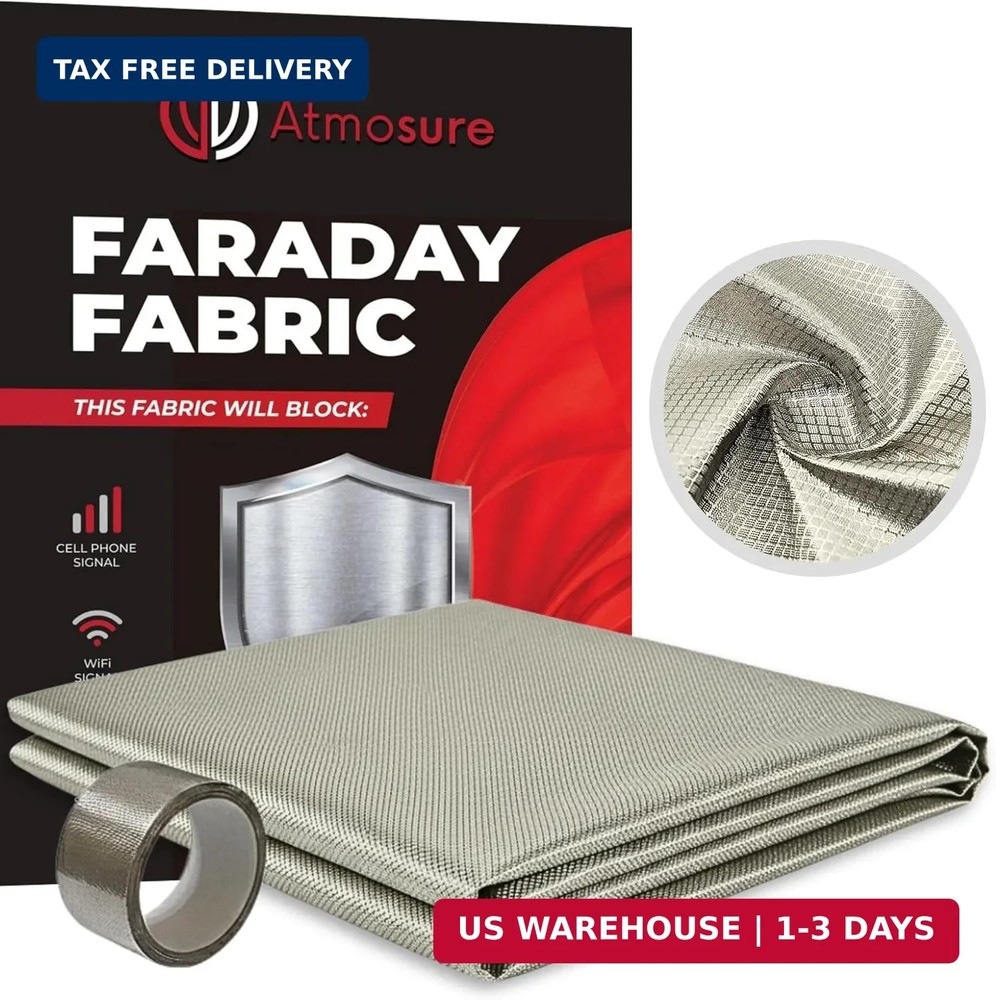 Faraday Fabric & Tape Kit, 1 Yard (44 x 36 in) – EMF Blocker and RF Shi