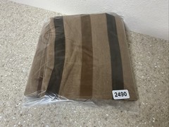 Designer Fabric Remnant Browns Suede Texture Stripe 54” X 34”