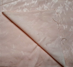 3 yd x 58″ w Cotton Blend Fabric Peach Embossed Floral Design NO STRETCH