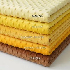 Yellow Minky Fabric Plush Dot Dimple Texture 60 Inch Soft Polyester
