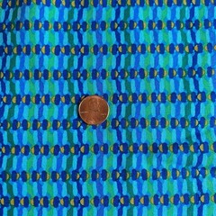 1.8 YD Basket Stripe Fabric Geometric Blue Cotton Print