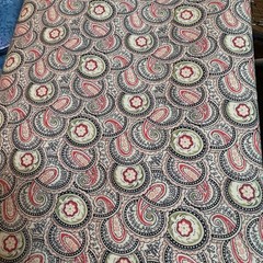 Paisley Floral Medallion Cotton Quilting Fabric Red Green Black 3 Yards x 44″