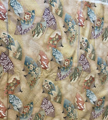 NEW 1999 KONA BAY FABRICS “ORIENTAL/ASIAN FANS” PIECE OF FABRIC 2 YDS. X44″ WIDE
