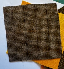New Colors! Hand Dyed Wool -appliqué/rug/hook (6) 4.5″ Charm Sq; Terra Cotta