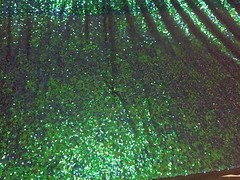 GREEN IRIDESCENT MINI SEQUINS EMBROIDER ON A BLACK MESH-FASHION-SOLD BY YARD.