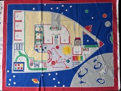 VTG 1988 Learning Line Space Race Solar Shuttle Playmat 60″x 35″