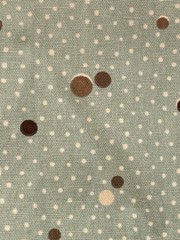 Scattered Brown Polka Dots on Dusty Sage Heavy Canvas Fabric 29″x54″ Width
