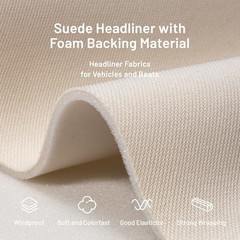 Auto Headliner Fabric 58″ L × 60″ W Stylish Mesh with Foam 58″L×60″W Beige