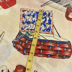 VTG LARGE SCALE Sewing Theme Sewing Machine Buttons Thimble Scissors 44″x25″