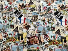 Cotton Fabric Travel World BY Hobby Lobby 44”X 36”500