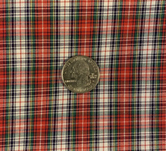 Tartan Plaid Fabric From Pinnacle Fabrics Red Green Blue White 100% Cotton BTY