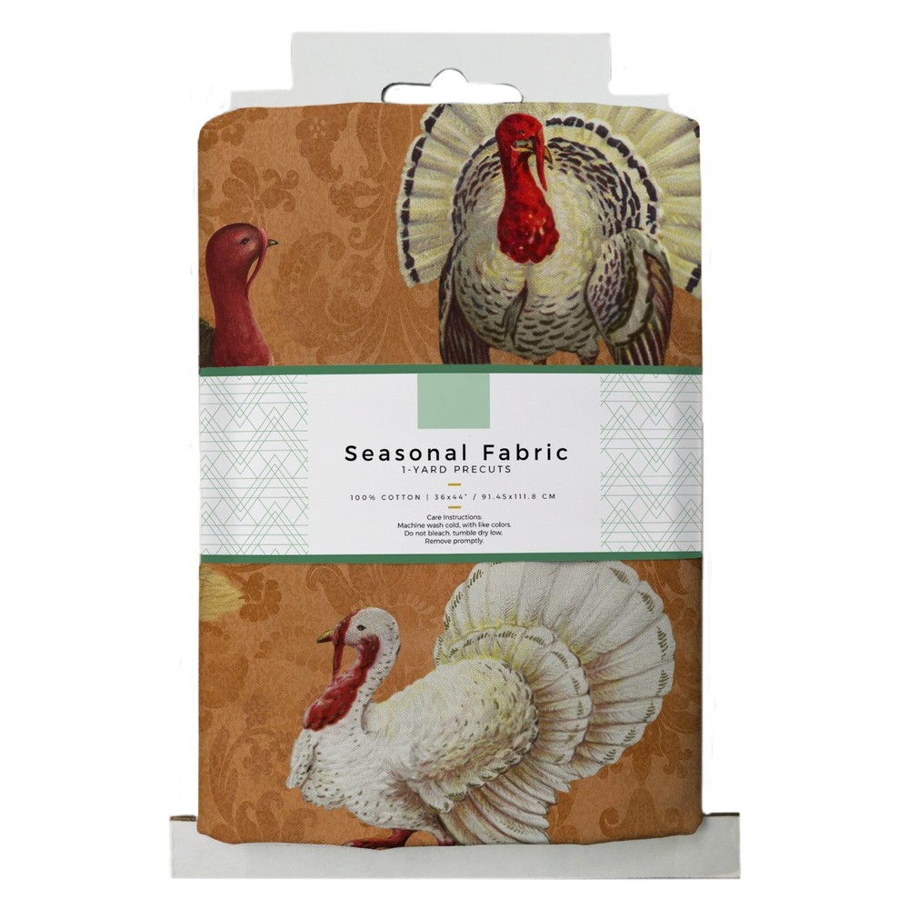 David Textiles 36x44in Cotton Turkey Thanksgiving Precut Sewing Craft Fabric