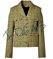 TWEEDY BALMORAL CHECK WOOL CASHMERE SILK BLEND OLIVE -BLUE -TAN MADE IN ITALY A9