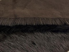 Super Luxury Faux Fur Fabric Material SUEDE BACKED DARK BROWN