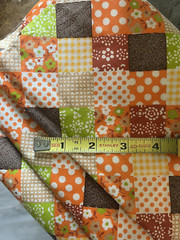 VTG 1970s Cotton Fabric Faux Patchwork Remnant Crafts Quilts Clothes 204″ x 38″