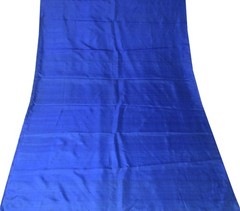 Sushila Vintage Blue Sari Remnant Scrap Multi-Purpose Pure Silk Craft Fabric