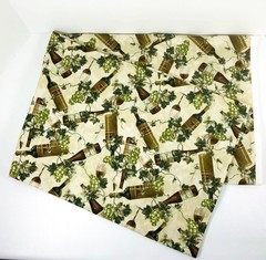 Wine Bottle Fabric RJR Vineyard Cotton Grapes Glasses Vines Novelty 3.25 yards