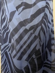 100% Luxurious Silk French Georgette Blue Abstract/Palm Fabric By The Yard 56″W