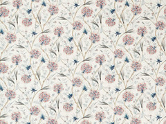 ZOFFANY CURTAIN FABRIC DESIGN Wallichi 1.2 METRE FADED MADDER/INDIGO LINEN BLEND