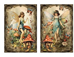 Retro Fantasy Fairy Forest A Designer MULTI-SIZE SET Cotton Fabric Quilt Blocks