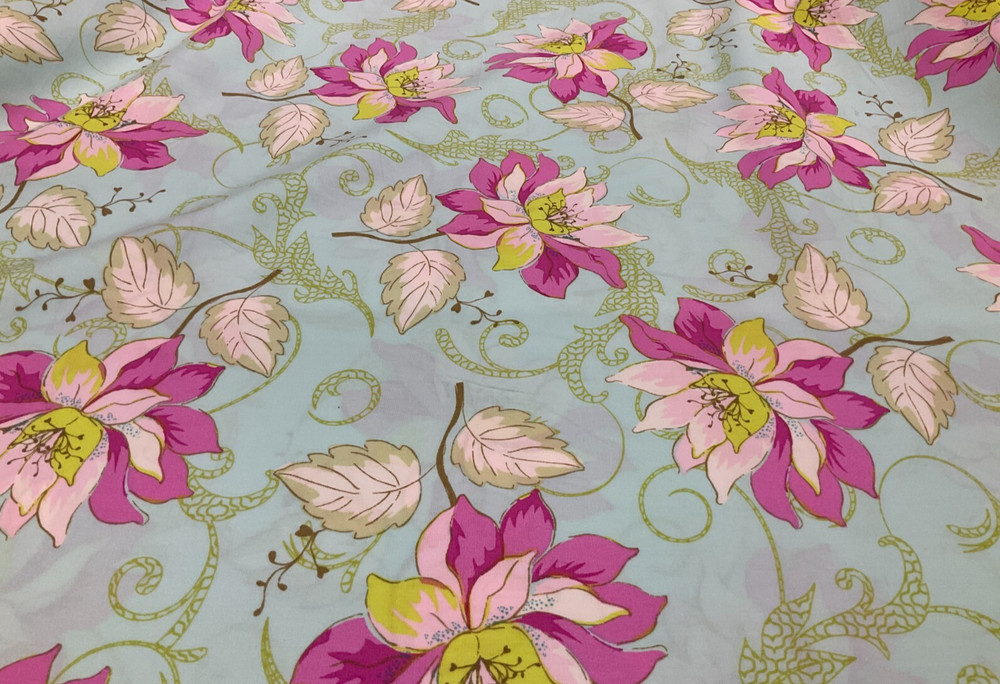 ART GALLERY FABRICS – GIRLY GIRL #GIG-608-AQUA GARDEN- BY THE YARD