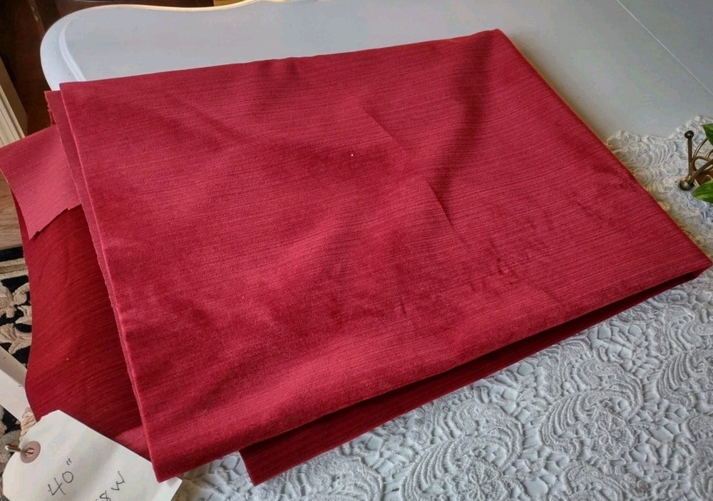 Red Cotton Velvet Fabric Luxury 1 Yard Material Velour 40×68″
