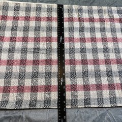 VTG 70’s Geometric Generic Remnant Red Black Grey Square Pattern 1 Yd Cotton Bld