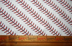 baseball stitches cotton fabric white red sports ball major little league BTY