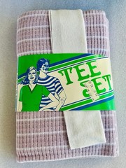 Vtg 70s Tee Set Fabric Wholesale Lot 7pc Deadstock Knit Ribbing NOS Stripe Solid