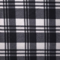 Grey Plaid Fleece Fabric 58″ Wide Black White Tartan Fleece Yard Charcoal