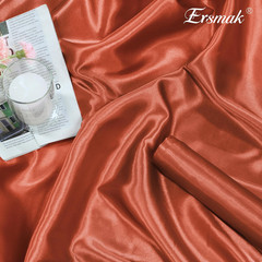 Brunt Orange Satin Fabric by the Yard, 60″ Wide Shiny & Soft Charmeuse Silky Sat