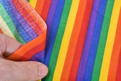 By 1/2 Yd, Vintage, Bright Rainbow-Striped Quilt Cotton, V933