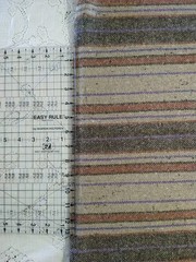 Brown Tan Rust Stripe Lightweight Wool Fabric 20″ Long x 62″ Wide