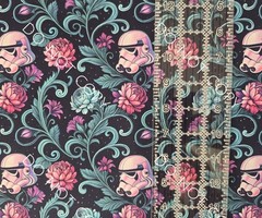 Custom Cotton Woven Fabric Star Wars Movie Floral By the 1/4 Yard 9×56