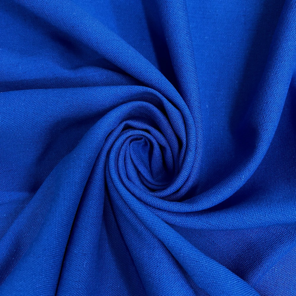 Karla ROYAL BLUE Soft Hand Feel Linen Rayon Fabric by the Yard for Clothes, Cos