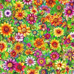 Groovy Garden Fabric 45″ Wide 100% Premium Cotton Digital Print Color #8