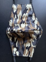 Reusable Face Mask Triple Layer Handmade Washable Cloth Camouflage Army Brown