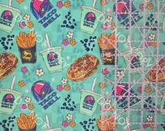 100% Cotton Woven Novelty Fabric Taco Bell Fast Food By The 1/4 Yard 9×56