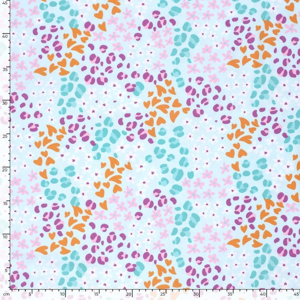 1 M X 1.50 M Cotton Jersey Colorful Flowers Fabric