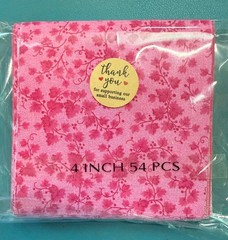 Pink, Lime, Purple 4 x 4 inch fabric squares, 100% cotton