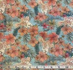 NEW Disney Ariel Princess Fabric Little Mermaid Floral sold by 1/2 yard 18”x45”