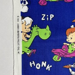 VTG 1991 Flintstones Fabric Hanna Barbera Pebbles Cotton material 60” X 38”
